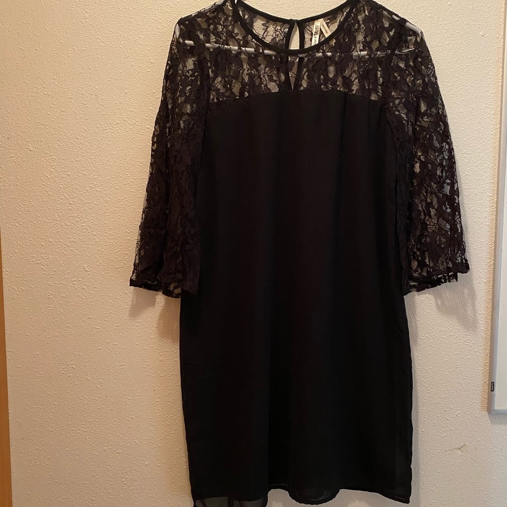 Black Lace Shift Dress